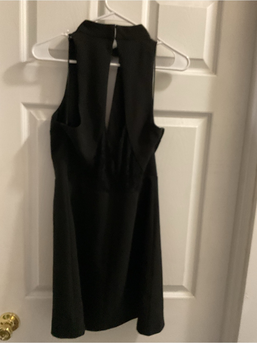 Express Black Sleeveless Halter Mini Dress with lace on back